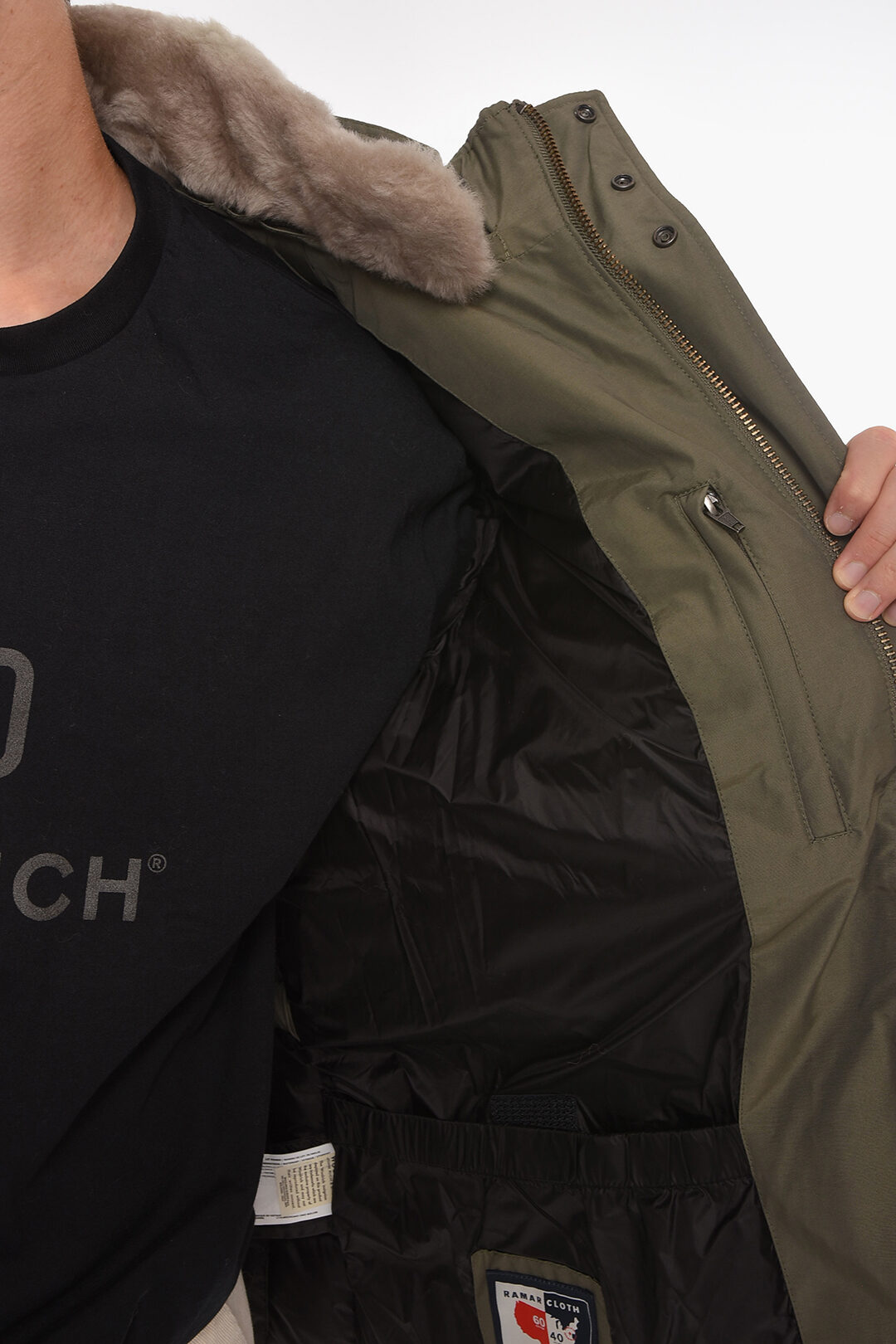 Woolrich BLIZZARD FIELD Puffer Jacket with Dyed Lamb Fur men