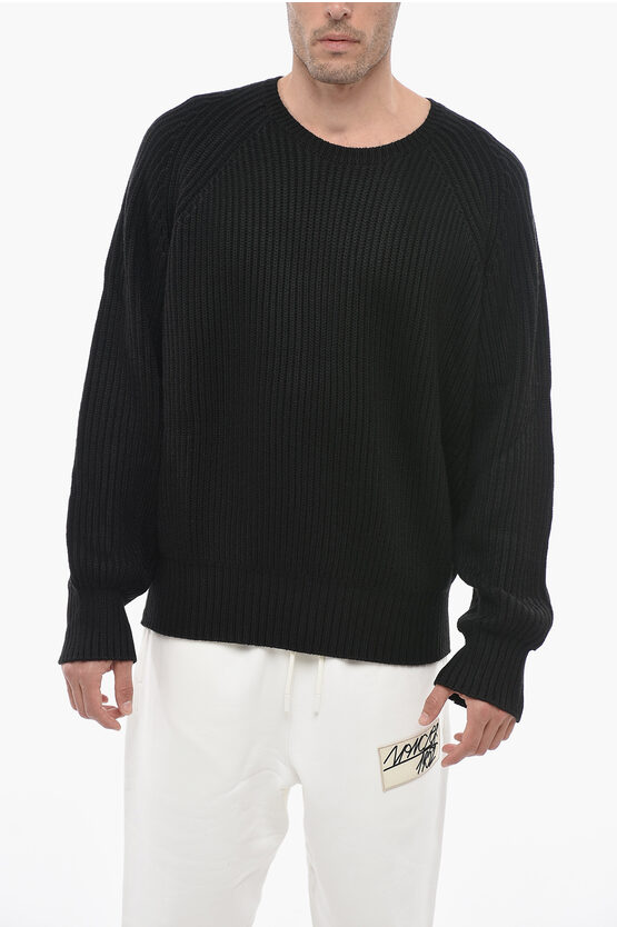 Shop Neil Barrett Blouson Fit Ribbed Crew-neck Sweater