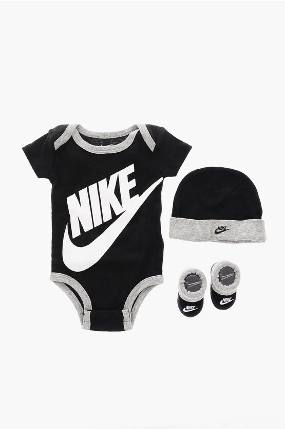 Nike Bodysuit Hat And Shoes Set In Black