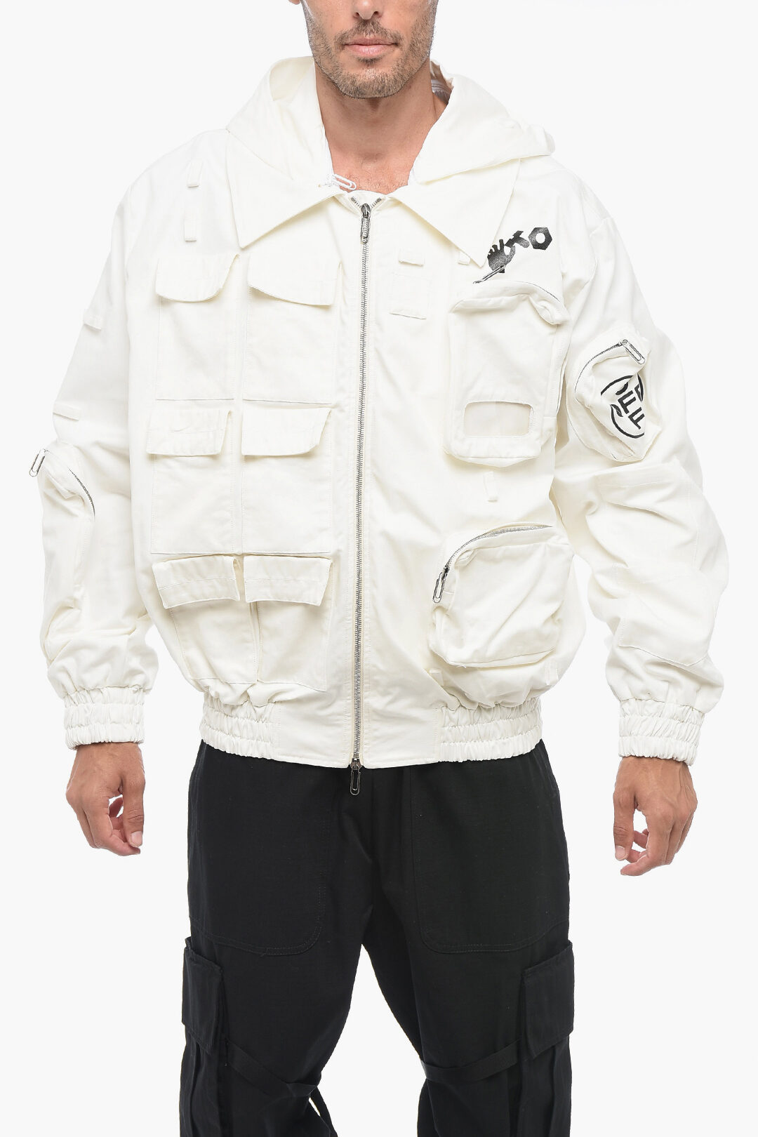 White Bomber Jacket Off White Giacca Uomo Off-White Bomber Utility