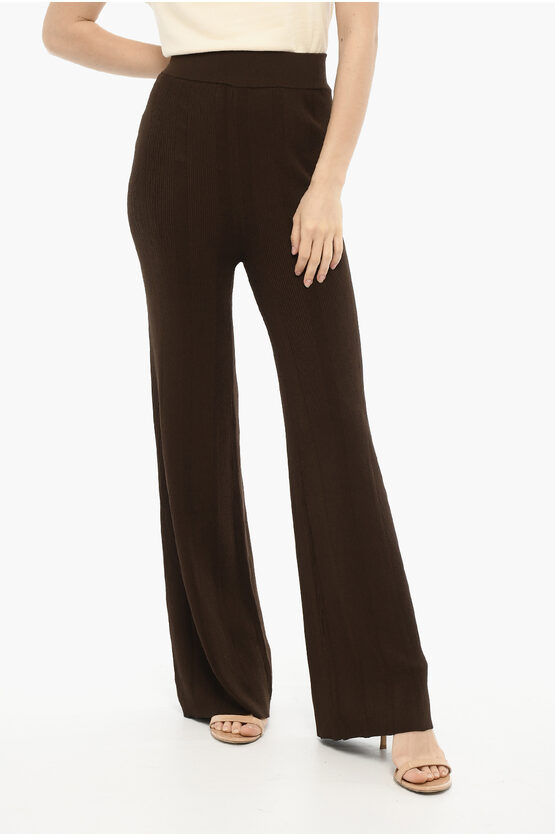 Remain Boot-cut Ribbed Solaima Pants In Brown
