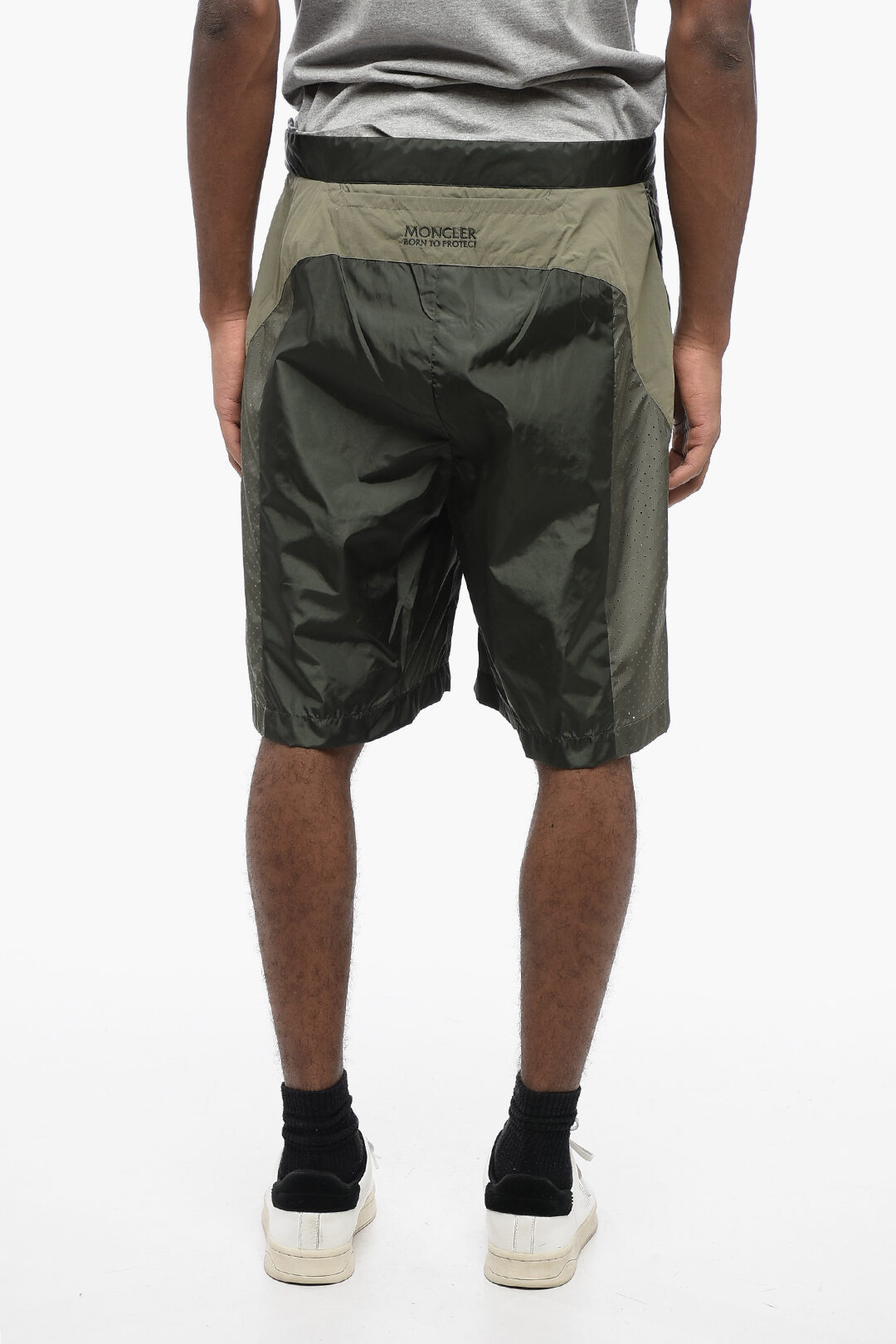 Moncler BORN TO PROTECT Nylon Shorts with Breathable Inserts