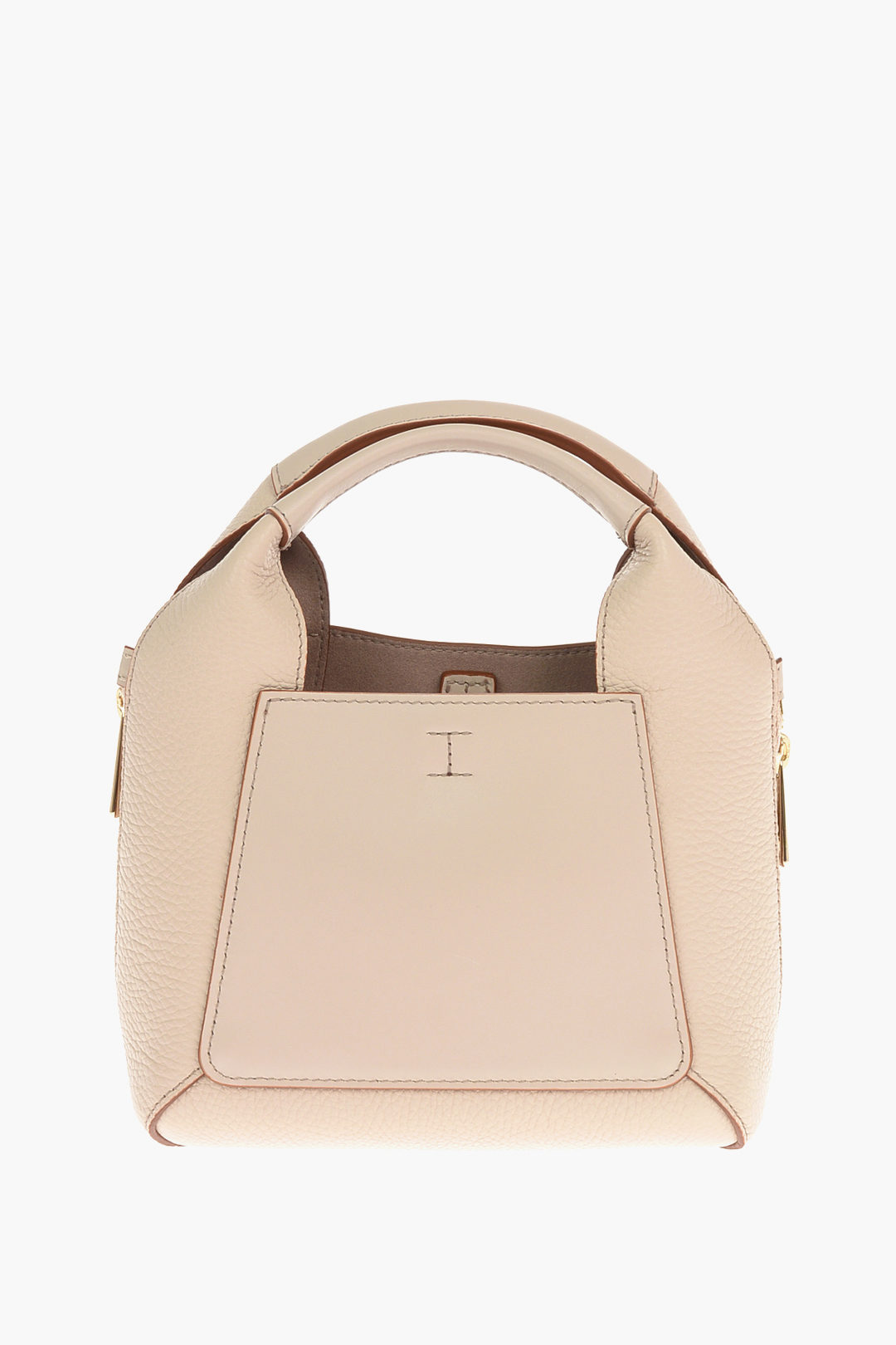 RB1027BO  | Borsa Donna a Bandoliera stondata in Vera Pelle Made in Italy. Tracolla removibile e regolabile in pelle. Accessori Nickel Lucido - Colore Ghiaccio - Dimensioni: cm 25 x 15 x 9 main image 0