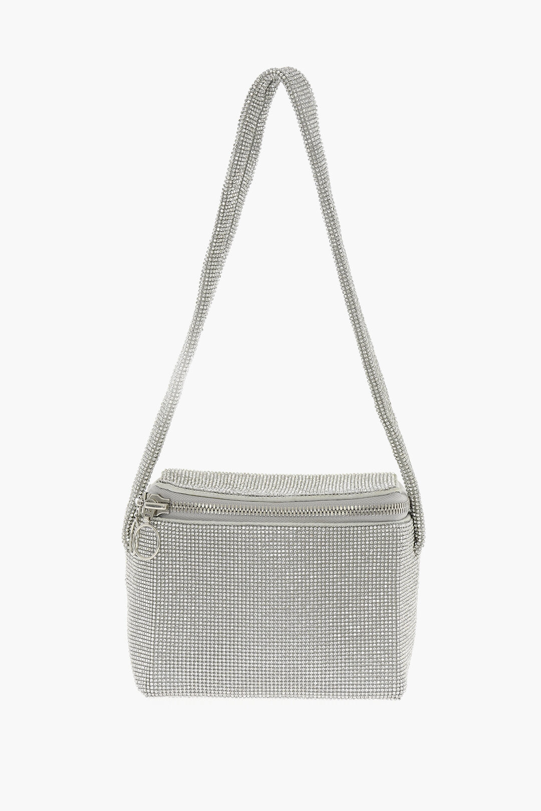 Stella McCartney Borsa A Spalla FALABELLA In Velour Con Catena Argentata Impreziosita Da Strass 1424140 Zoom - Foto 7