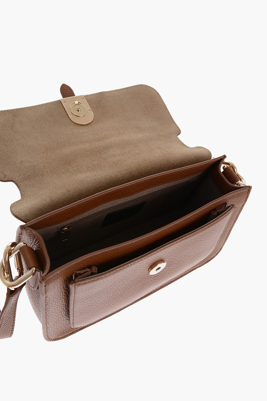 RB1027AZ  | Borsa Donna a Bandoliera stondata in Vera Pelle Made in Italy. Tracolla removibile e regolabile in pelle. Accessori Nickel Lucido - Colore Rosa Antico - Dimensioni: cm 25 x 15 x 9
