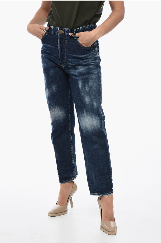 Shop Dsquared2 Boston Denims With Distressed Effect 20cm