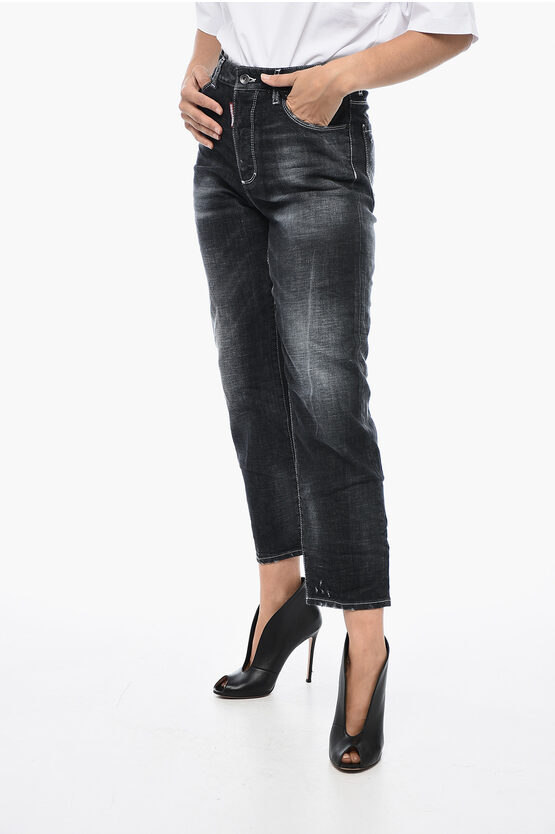 Shop Dsquared2 Boston Denims With Distressed Effect 20cm