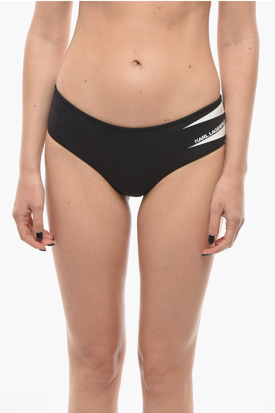 Karl Lagerfeld Bottom Bikini Tribal With Contrasting Details In Black