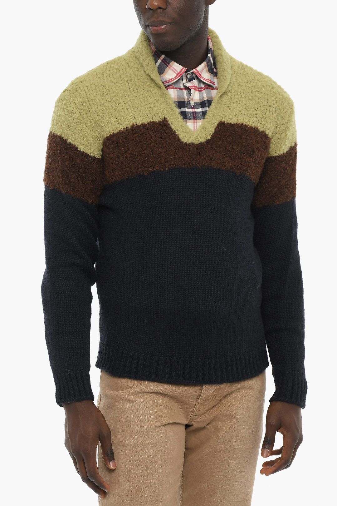 Woolrich Bouclè Wool Blend V-neck Sweater men Glamood Outlet