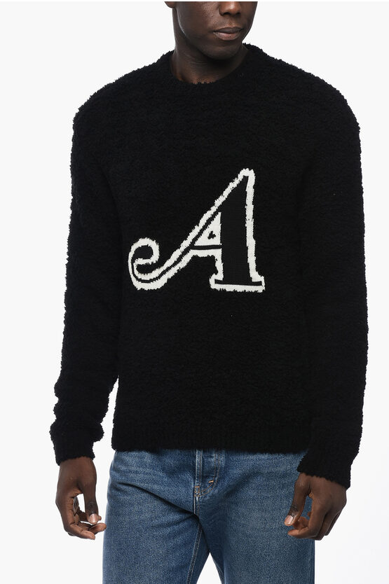 Awake New York Bouclè Crew-neck Sweater With Contrasting Detail