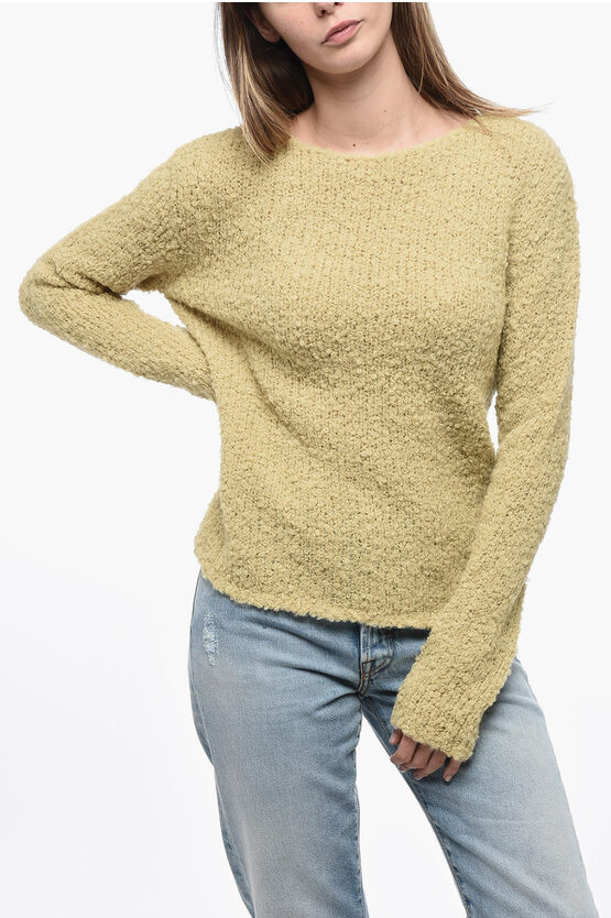 Gentryportofino Bouclè Wool Pullover With Wide Neckline