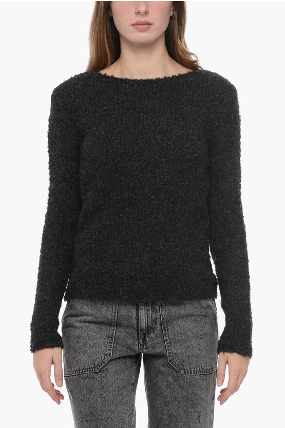 Gentryportofino Bouclè Wool Pullover With Wide Neckline