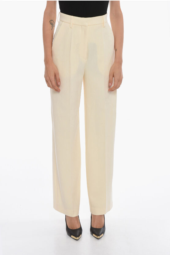 Nanushka Bouclé-textured Lanai Tailored Trousers With High Waist In Neutral