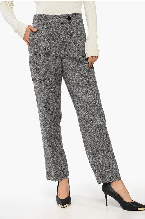 Blazé Milano Bouclé Virgin Wool Koru Nana Pants With Belt Loops