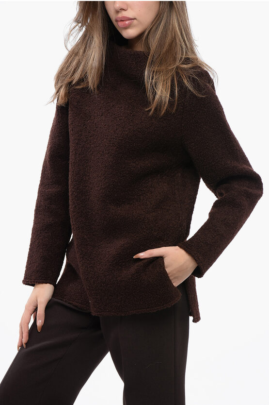 Jil Sander Bouclé Wool Sweater With Boat Neck