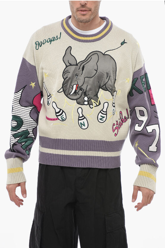 Shop Kenzo Bowling Elephant Pullover With Patch