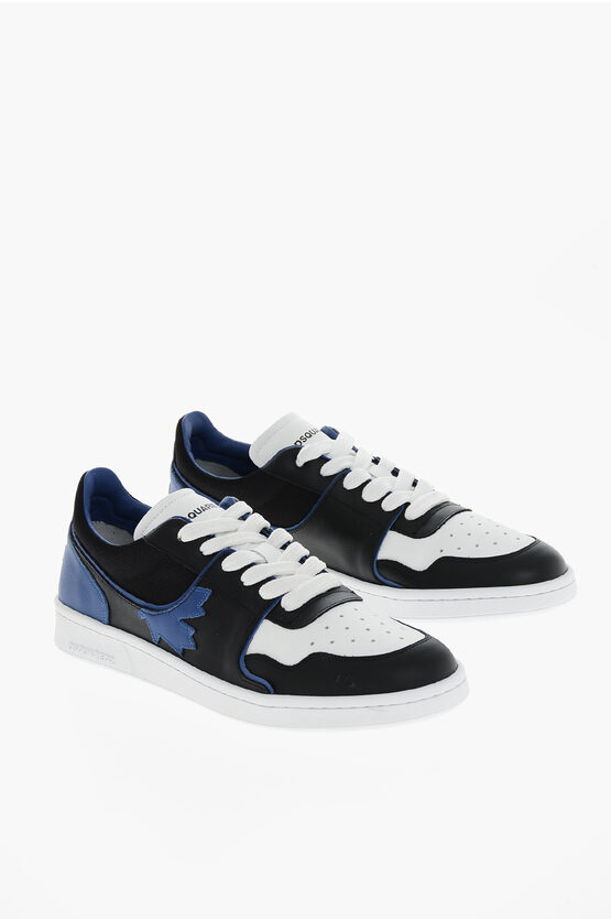 Dsquared2 Boxer Lace-up Leather Sneakers In Multi