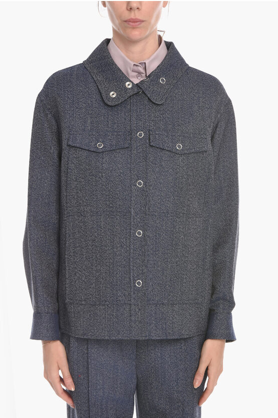 Kenzo Boxy Utility Shirt With Loose-fit In Gray