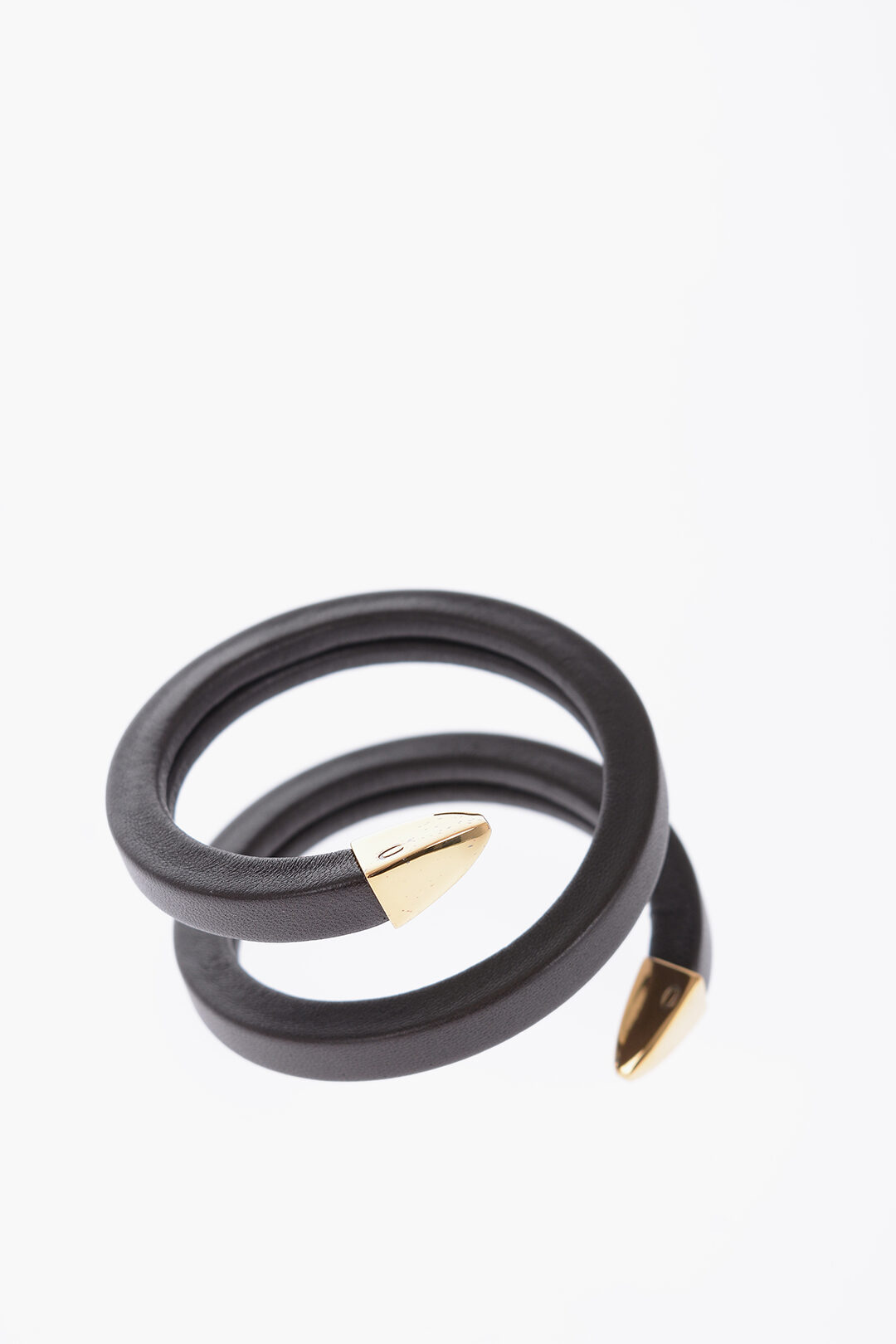 Bottega Veneta Bracciale a Spirale in Nappa con Dettagli Dorati donna