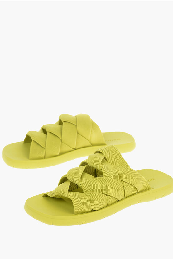 Bottega Braided Canvas Slippers With Rubber Soles men Glamood
