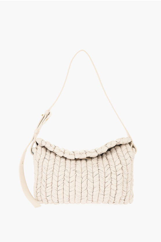 Nanushka Braided Effect Faux Leather Baguette Bag