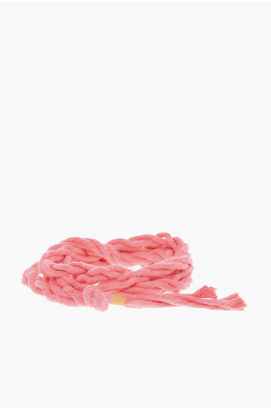 Forte Forte Braided Fabric Belt 5mm In Pink