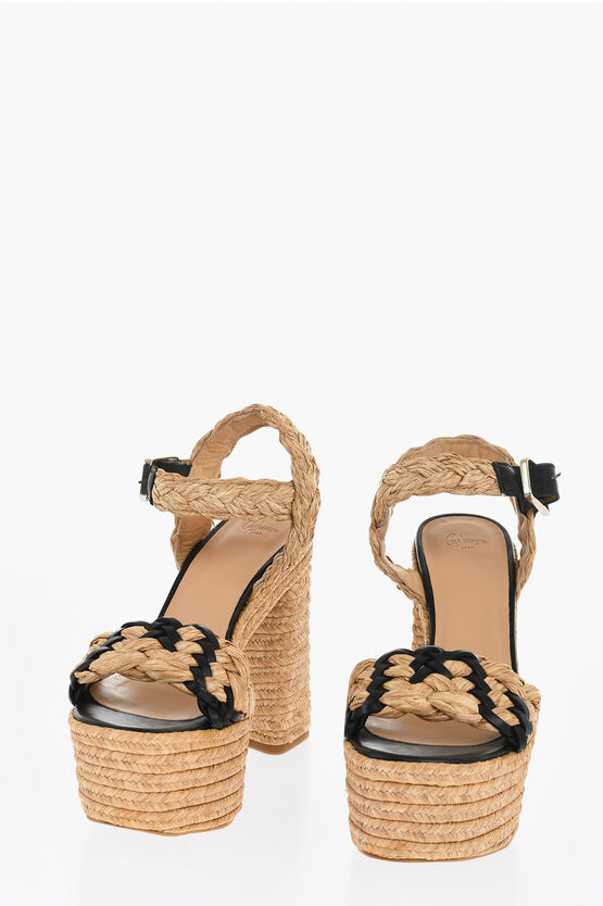 Castaã±er Agnes Platform Sandal In Natural Negro