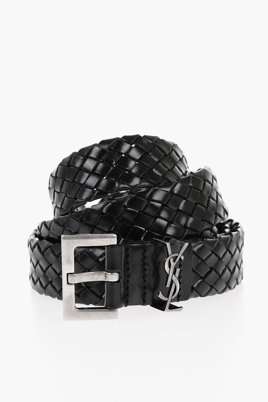 Leather Belts Ysl Belt Silver Buckle Saint Laurent Black Belt