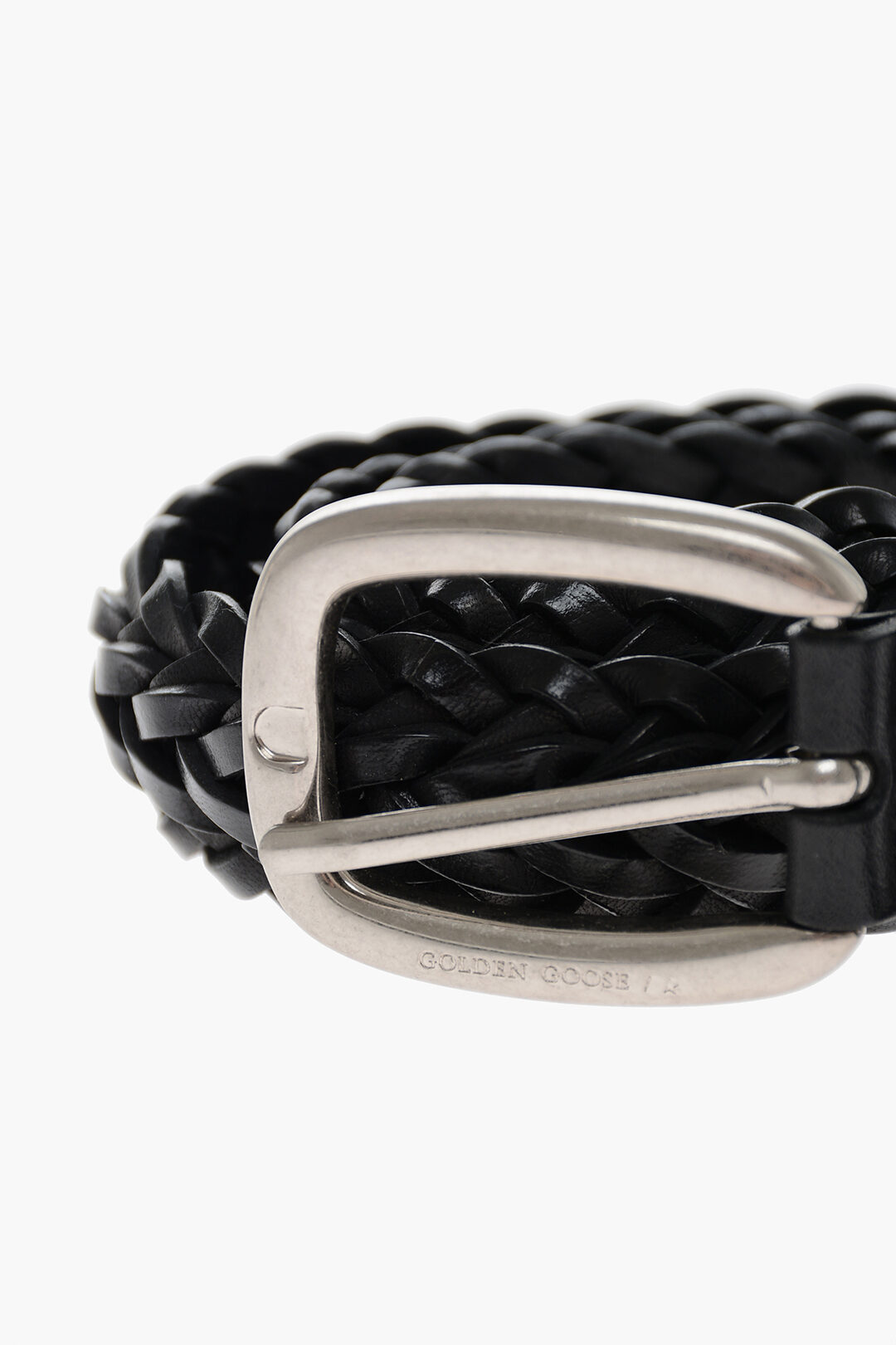 Golden Goose Braided Leather HOUSTON Belt 40mm men Glamood Outlet