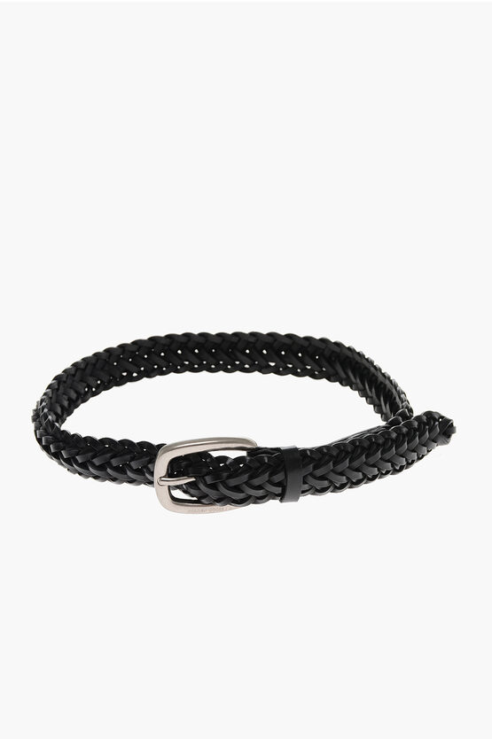 Golden Goose Braided Leather HOUSTON Belt 40mm men Glamood Outlet