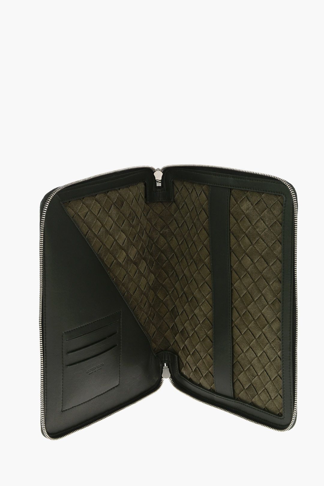 Bottega Veneta Two Tone Woven Leather Zipped Wallet men - Glamood