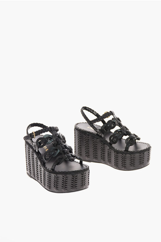 prada logo platform sandals