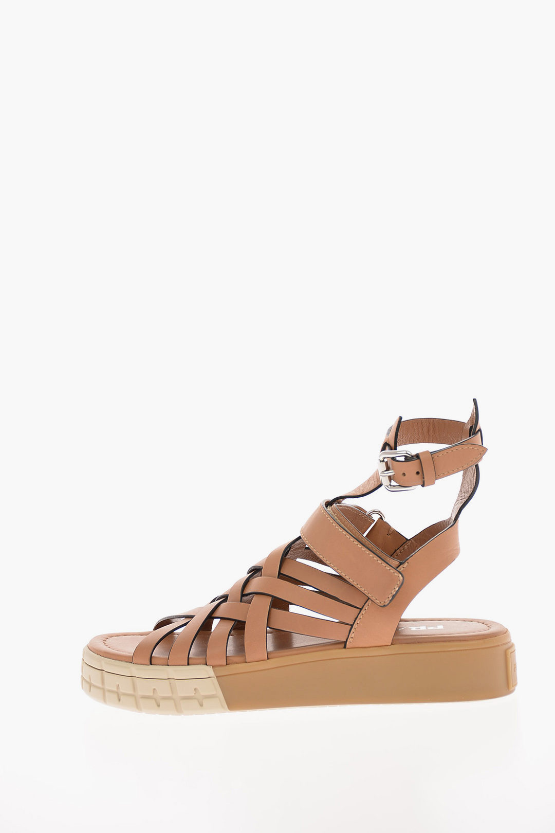 Prada Braided Leather Sandals with Platform 3 Cm women - Glamood Outlet