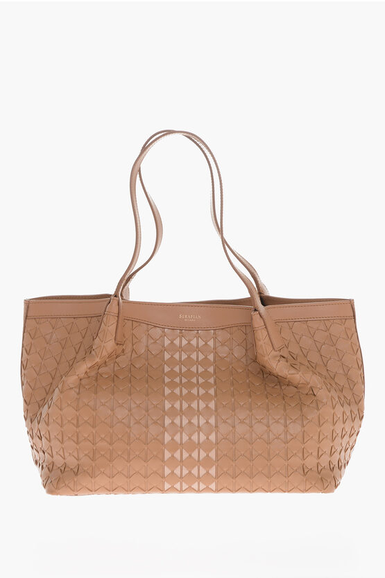 Shop Serapian Braided Leather Shoulder Bag