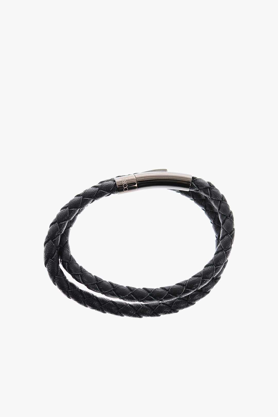 Corneliani Braided Leather Wrap Bracelet men Glamood Outlet