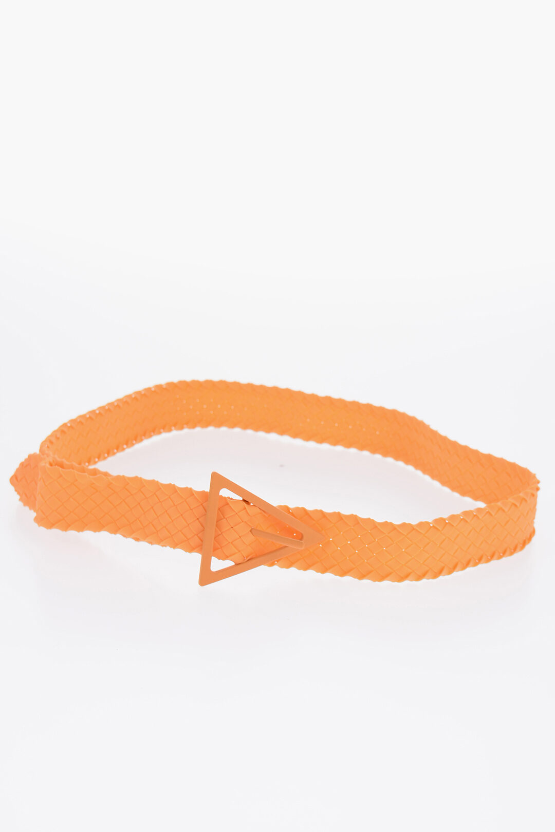 Bottega Veneta Braided Rubber Belt with Triangular Buckle