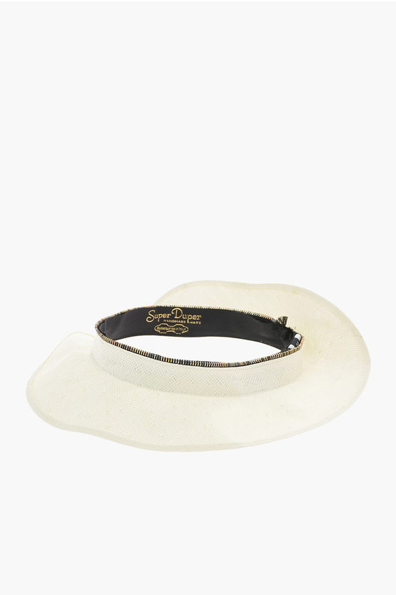 Superduper Hats Braided Visor In White