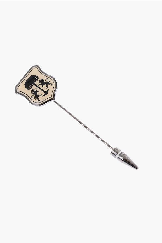 Corneliani Brass Brooch With Emblem