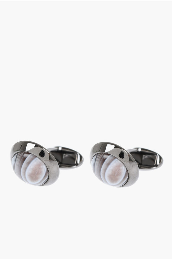 Corneliani Brass Cufflinks With Agate