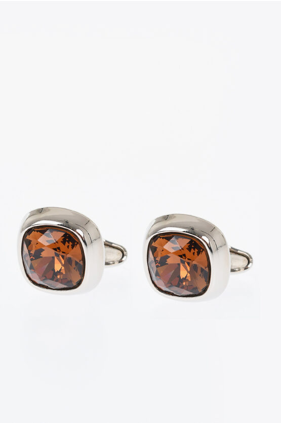 Corneliani Brass Cufflinks With Crystals