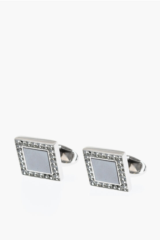 Corneliani Brass Cufflinks With Hematite Details