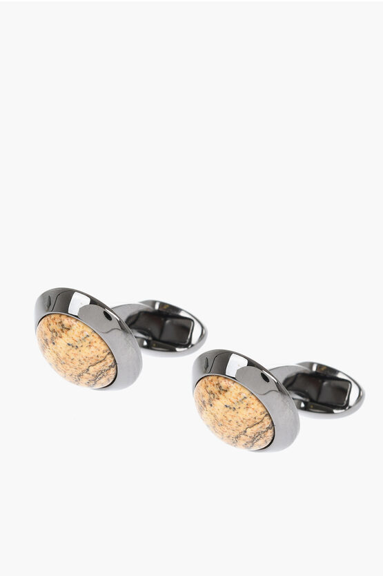 Corneliani Brass Cufflinks With Jasper