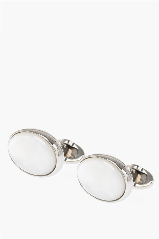 Corneliani Brass Cufflinks With Pearled Detail