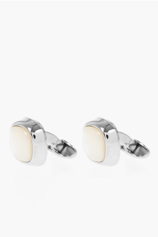 Corneliani Brass Cufflinks With Pearled Detail