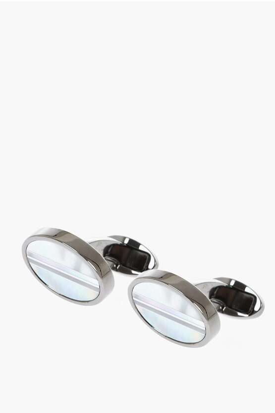 Corneliani Brass Cufflinks With Pearled Detail