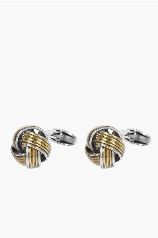 Corneliani Brass Cufflinks With Wool Ball Design