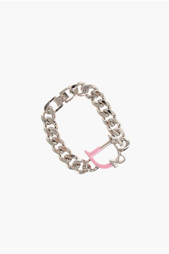 DSQUARED2 BRASS D2 STATEMENT BRACELET WITH ENAMELLED DETAIL