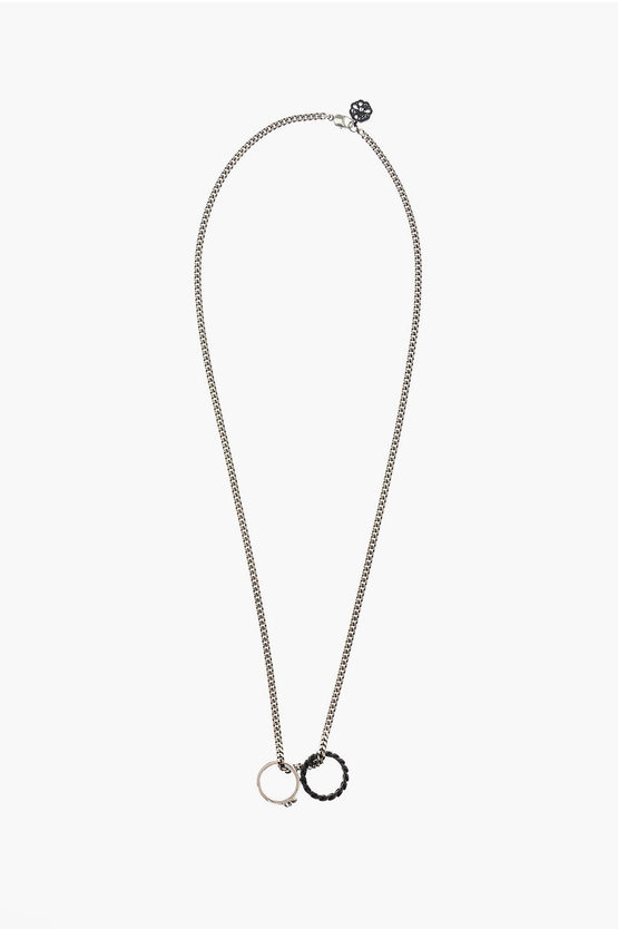 Alexander McQueen brass double ring necklace men Glamood Outlet