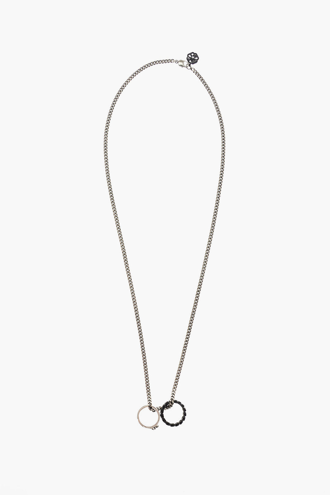 Alexander McQueen brass double ring necklace men - Glamood Outlet