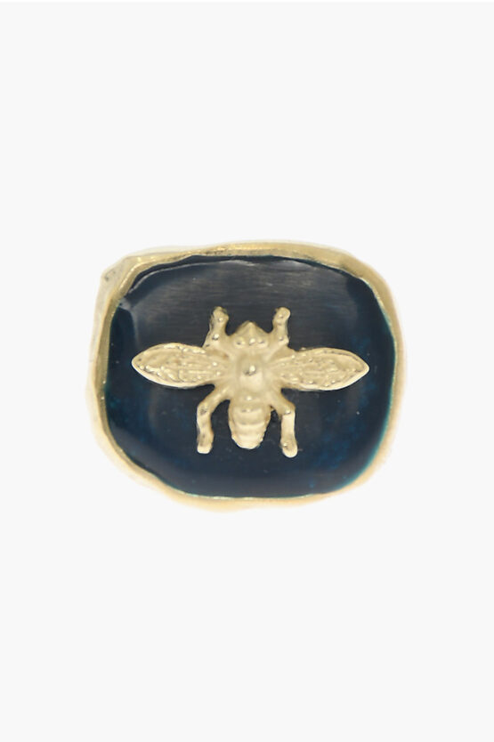 Shop Dior Brass Jardin D'hiver Ring With Golden Bee